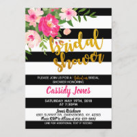 Floral Bridal Shower with Black & White Stripes