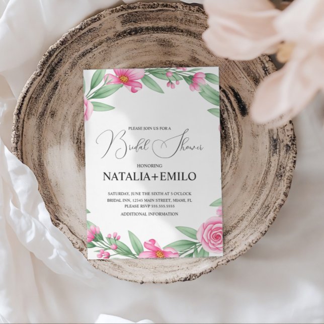 Floral Bridal Shower Wreath Engagement Party Invitation (Creator Uploaded)