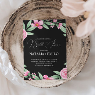 Floral Bridal Shower Wreath Engagement Party Invitation