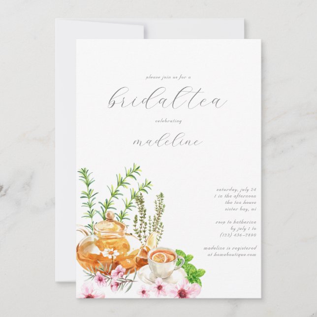 Floral Bridal Tea Bridal Shower Invitation (Front)