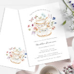 Floral Bridal Tea Invitation<br><div class="desc">Let Your Special Day Blossom with Floral Bridal Tea Invitation! This Floral Bridal Tea Invitation features stunning hand-painted watercolor florals in hues of deep purple, dusty blue, and blush pink with sage greenery. Whether you're hosting a garden party or a cosy, intimate gathering, this beautiful invitation will bring a special...</div>