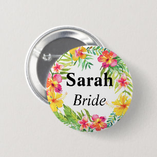 Floral Bride 6 Cm Round Badge