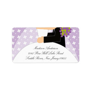 Floral Bride & Groom Return Address Label