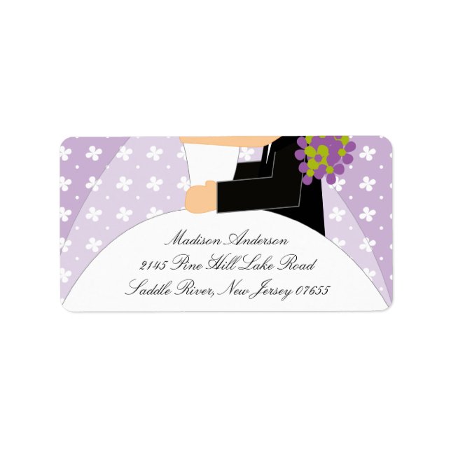 Floral Bride & Groom Return Address Label (Front)
