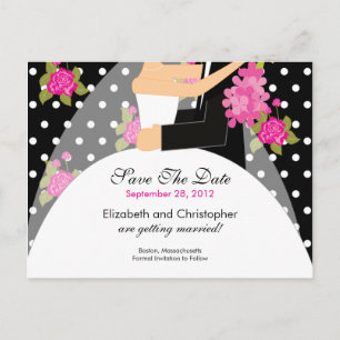 Floral Bride & Groom Save The Date Invitation