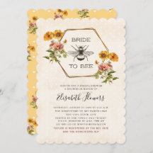 Floral Bride To Bee Bridal Shower Invitation
