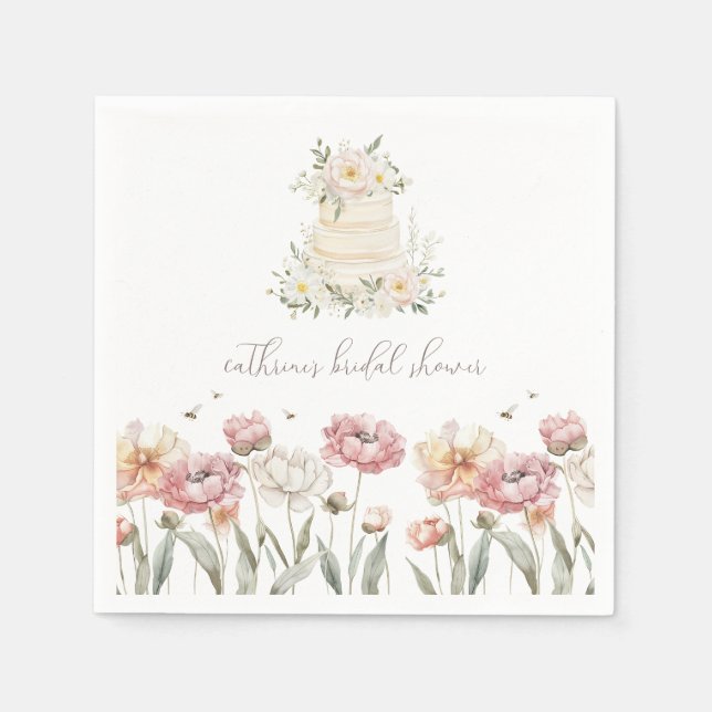 Floral Bride to Bee Bridal Shower Napkins (Front)