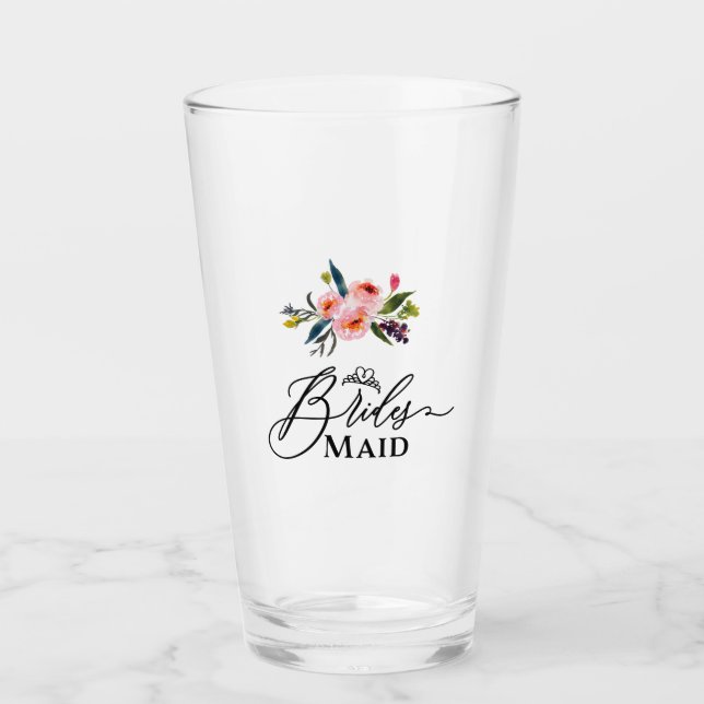 Floral Brides Maid Glass (Front)