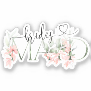 Floral Bridesmaid Sticker, Bachelorette Party Gift