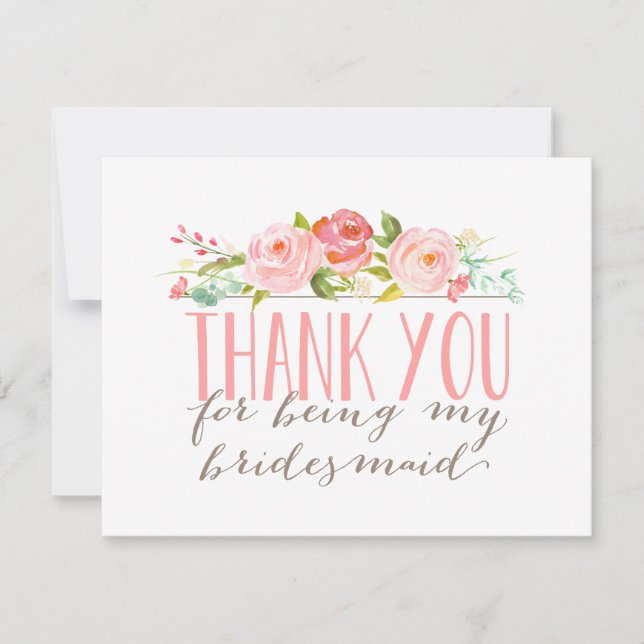 Floral Bridesmaid Thank You (Front)