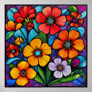Floral Bright Botanical Home Décor 🌸🎨 Poster
