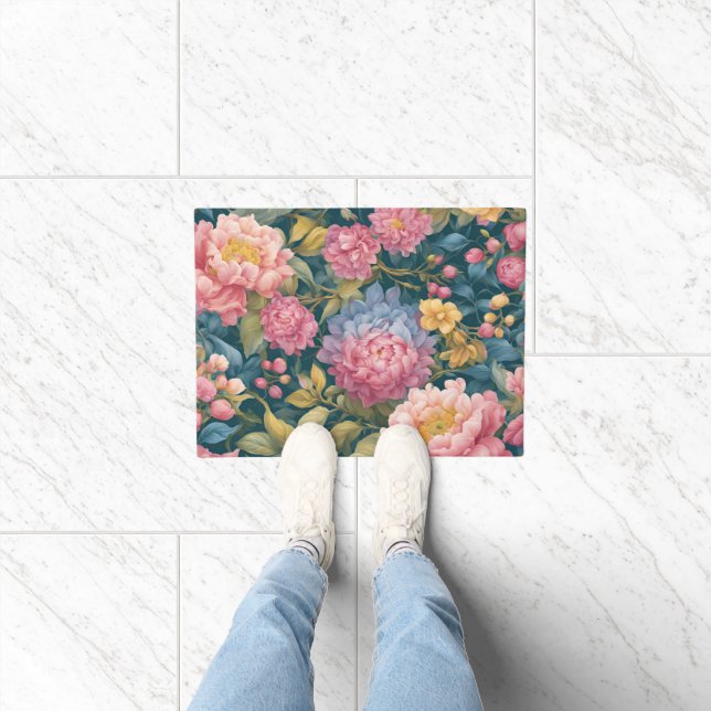 Floral Bright Colourful Flowers Doormat (Indoor)
