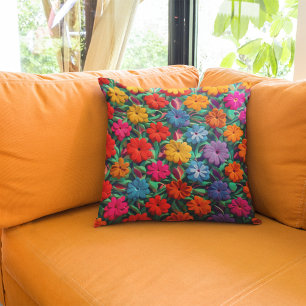 Floral Bright Colourful Spring Throw Pillow