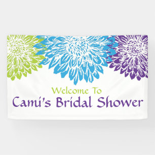 Floral, Bright, Mums Bridal Shower Banner
