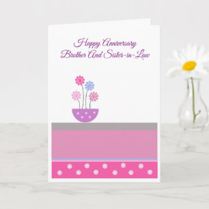 Floral Brother And Wife Personalised Anniversary Card