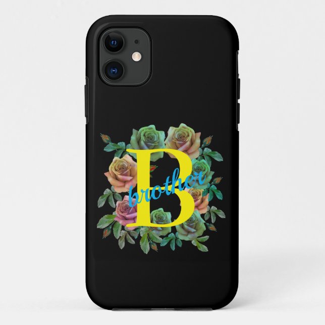 FLORAL BROTHER CUSTOM LETTER Case-Mate iPhone CASE (Back)