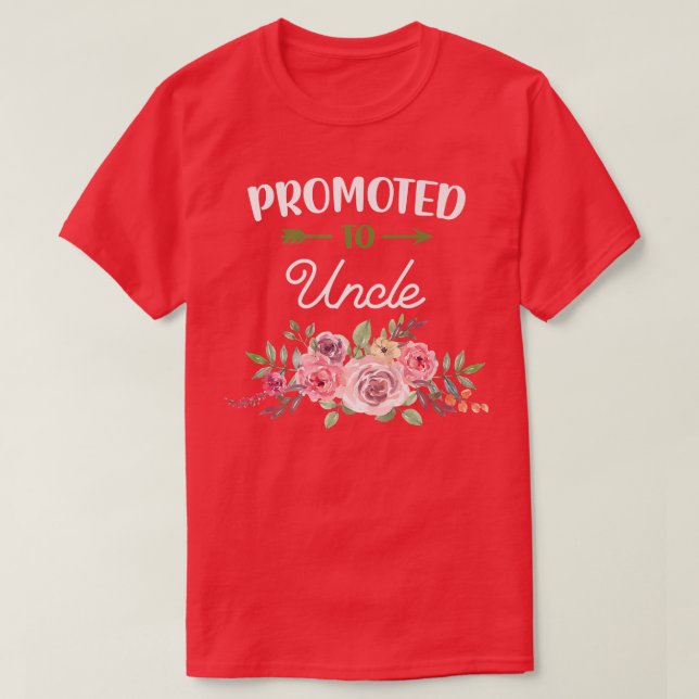 Floral Brother Promoted Uncle Pregnancy Reveal Bab T-Shirt (Design Front)