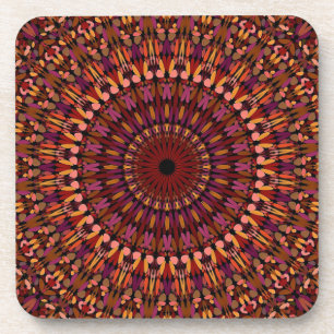 Floral Brown Mandala Design-48566 Coaster