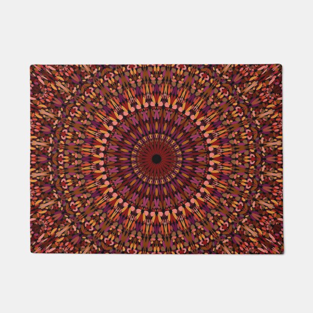 Floral Brown Mandala Design-48566 Doormat (Front)