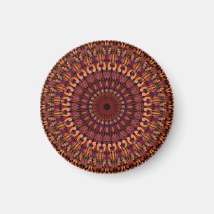 Floral Brown Mandala Design Magnet