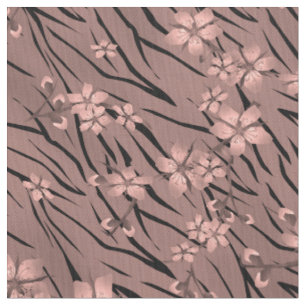 Floral, brown, tiger pattern fabric