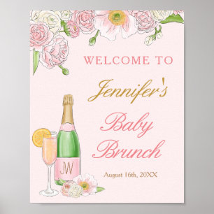 Floral Brunch and Bubbly Baby Brunch Welcome Poste Poster