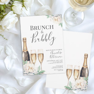 Floral Brunch And Bubbly Bridal Shower Invitation
