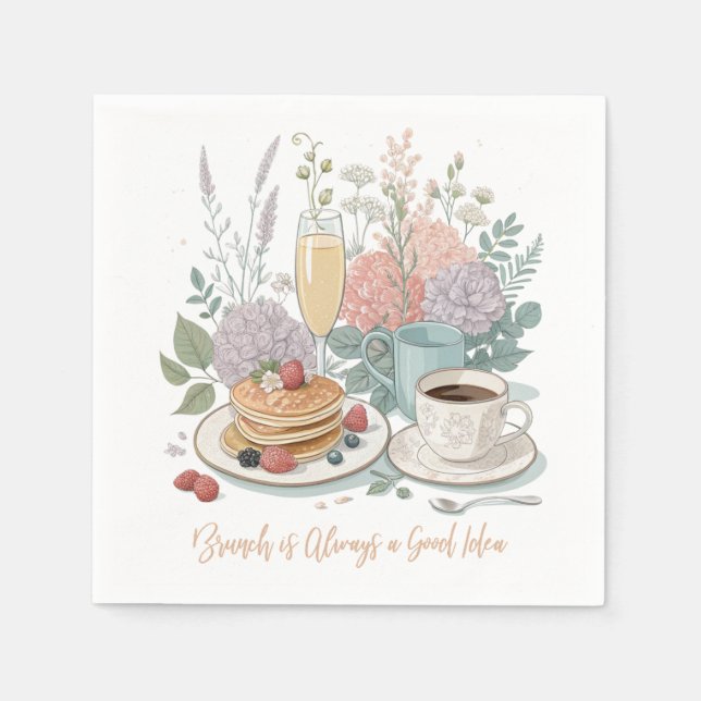Floral Brunch Paper Napkins (Front)