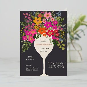 Floral Brunch Wine Glass Bridal Shower