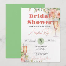 Floral Bubbly Bridal Shower Invitation