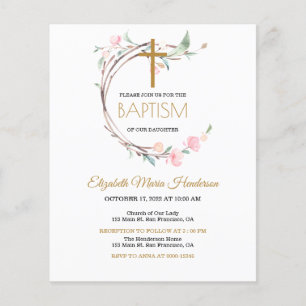 Floral /BUDGET/Girl Baptism Invitation. Flyer