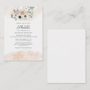 Floral Budget Pampas Grass Baby Shower Invitation