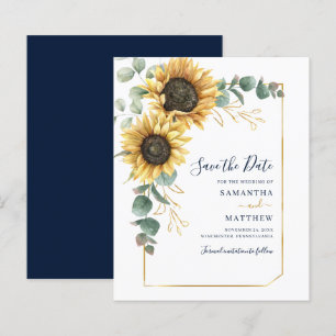 Floral Budget Sunflower Eucalyptus Save The Date