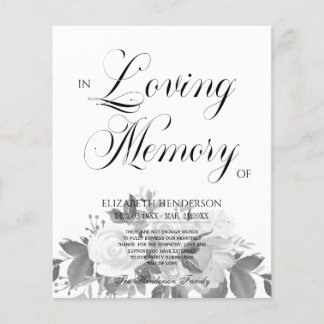 Floral Budget Sympathy In Loving Memory. Flyer