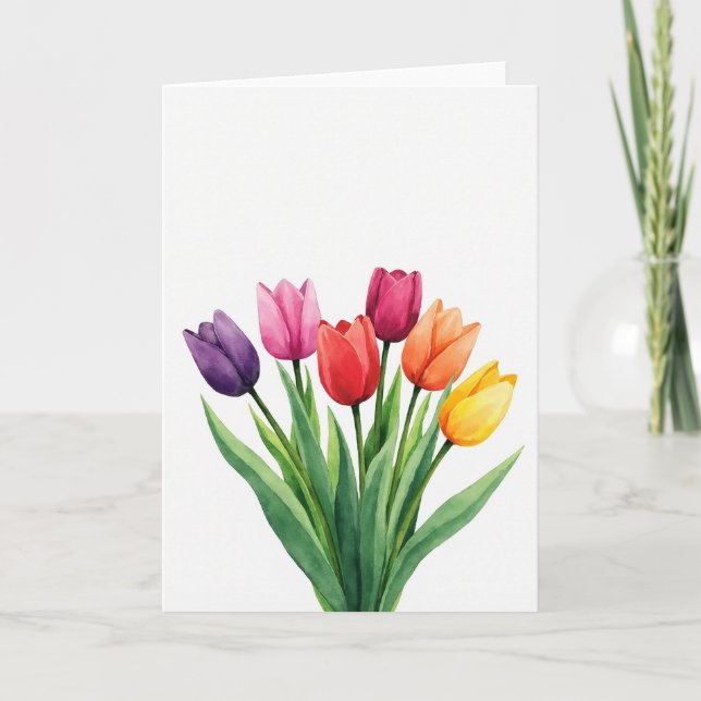 Floral Buds Watercolor Art Card (Front)