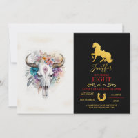 Floral Bull Skull Watercolor Art