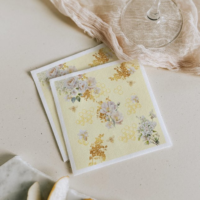 Floral bumble bee meadow napkin (Creator Uploaded)