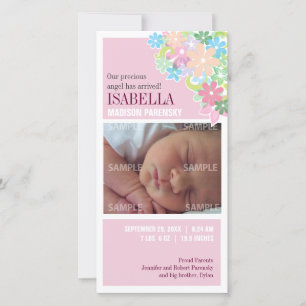 Floral Bunch Baby Announcement