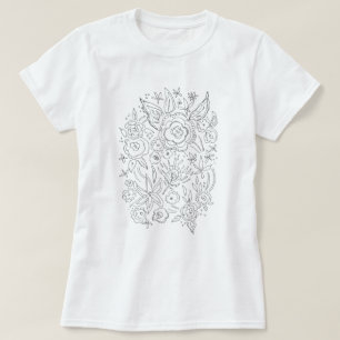 Floral Bundle Whimsical Colouring T-Shirt