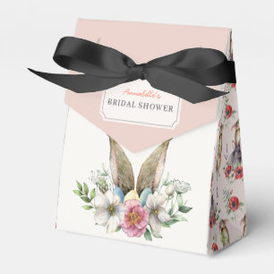 Floral Bunny Ear Bridal Shower Pink Favour Box