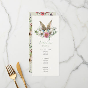Floral Bunny Ear Easter Brunch Menu
