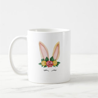 Floral Bunny Fantasy Coffee Mug