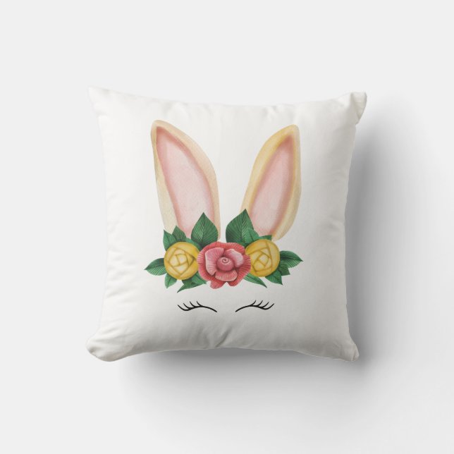 Floral Bunny Fantasy Cushion (Front)