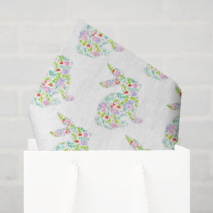 Floral Bunny Happy Easter Spring Colourful Fun Tissue Paper