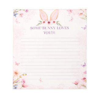 Floral Bunny Notes Pad