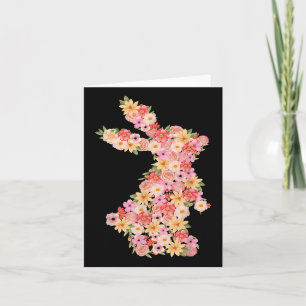 Floral Bunny Rabbit Spring Watercolor Easter Day W Card