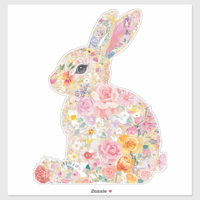 Floral Bunny Silhouette (Sheet)