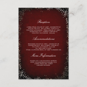 Floral Burgundy and Gold Wedding Information Guest Enclosure Card