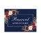 Floral Burgundy Blue Gold Wedding Reserved Name