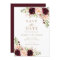 Floral Burgundy Blush Elegant Modern Save the Date